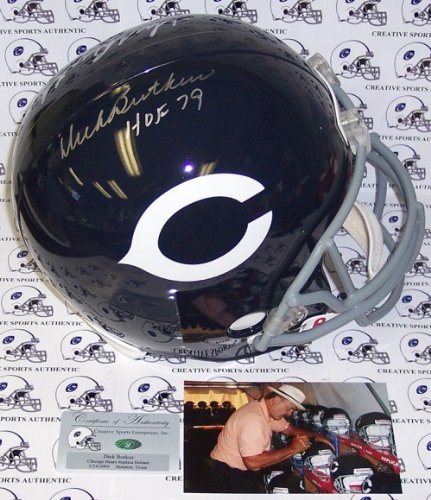 Dick Butkus Autographed/Hand Signed Chicago Bears Full Size Deluxe Replica Football Helmet with HOF