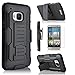 HTC One M9 Case, Starshop Full Protection Dual Layers Hybird Case with Kickstand and Locking Belt Swivel Clip + Premium Screen Protector Black