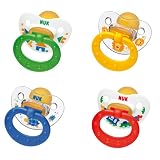 NUK 10172027 - Latex Beruhigungs-Schnuller Happy Kids Gr.2, 2 Stueck, Farbe nicht frei waehlbar