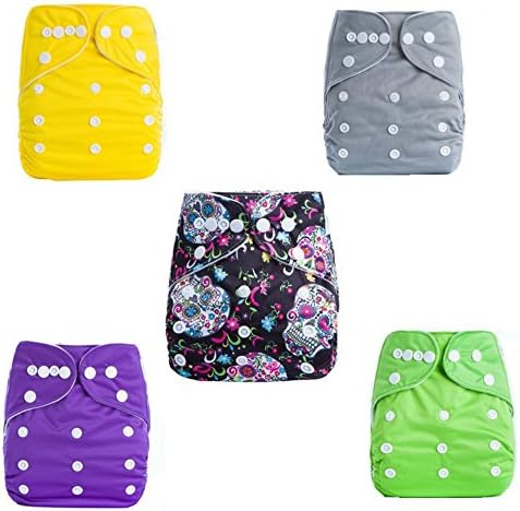 NEW DESIGN Bamboo Charcoal Cloth Diapers + Inserts Set from Jack Jill Baby (Skulls)