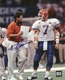 Steve Spurrier Autographed Florida Gators Coaching 8x10 Photo ~ with Wuerffel & National Championshi