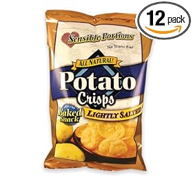 Sensible Portions Potato Crisps, Lightly Salted, 3.5-Ounce Bags (Pack of 12)