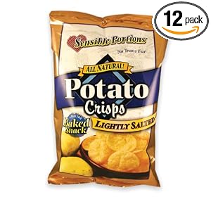Sensible Portions Potato Crisps, Lightly Salted, 3.5-Ounce Bags (Pack of 12) by Sensible Portions