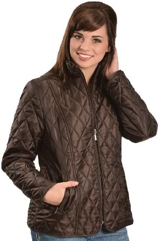 Jane Ashley Women's Quilted Poly Jacket Chocolate Medium