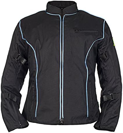 Armor Motorcycle Racing Kevlar Waterproof Jacket (Med, White Piping)