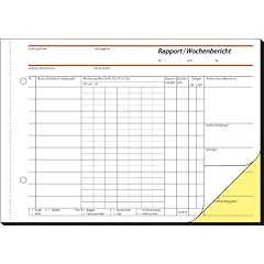 Sigel SD029 Rapport/Wochenbericht, 1. und 2. Blatt bedruckt, selbstdurchschreibend, A5 q, 2x40 BL