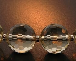 16 Inch Faceted Yellow Smokey Quartz Necklace Sterling Silver