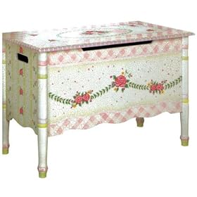 Cracklin Rose Toy Chest, 21.5Hx31.25W, PINK WHITE by Home Decorators Collection