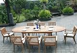 New 9 Pc Luxurious Grade-A Teak Dining Set - Large 117