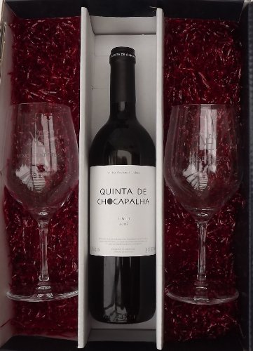 1 Flasche QUINTA DE CHOCAPALHA Tinto plus 2 Original VINO ERNESTOS Rotweinkelche