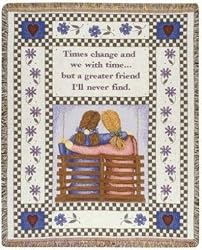"Friend" Poem Girlfriends Tapestry Throw Blanket 50" x 60"