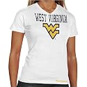 West Virginia Mountaineers Ladies White Clipper Vintage V-Neck T-shirt