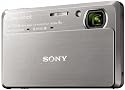Sony DSC-TX7 Digitalkamera (10 Megapixel Exmor R Sensor, 25mm Carl Zeiss Vario Tessar Weitwinkelobjektiv mit innenliegendem 4fach optischem Zoom, 8,9 cm (3,5 Zoll) Touchscreen LCD, Full HD Video) silber
