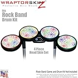 Kearas Flowers on White Skin by WraptorSkinz fits Rock Band Drum Set for Ni ....