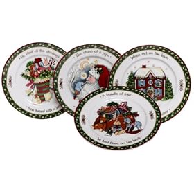Portmeirion Studio A Christmas Story Series 3 Salad/Dessert Plates, Set of 4