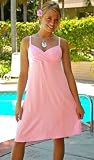Women's Short Summer Dress by 1 World Sarongs in Light Pink