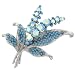 Jewelry : Blue Flower Pin Brooch