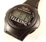 Reflex talking digital quartz watch with alarm function