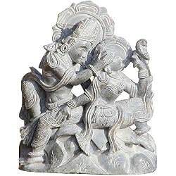 Lord Krishna and Radha Stone Carving (sos049)