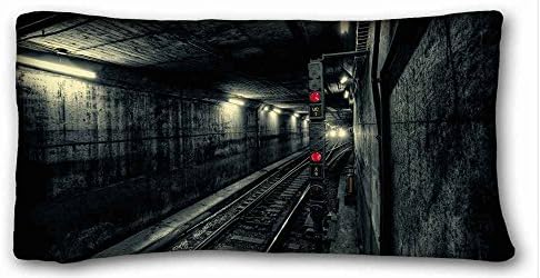 Generic Personalized ( City city Subway metro train Tunnel light ) Zippered Body Pillow Case Cover Size 20"X36" suitable for King-bed PC-White-19876