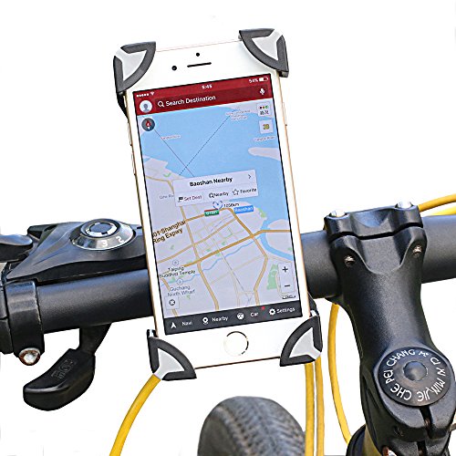 Bike Mount,Suposun Universal Motorcycle& Bicycle Mount Phone Holder for iphone 7/6s/6 plus 5s,Samsung Galaxy S7/S6/S5,Note 7/6/5,Nexus,HTC,LG,Most Cell Phones and GPS Devices (Grey)
