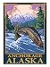 Fly Fishing Scene, Anchorage, Alaska Giclee Poster Print