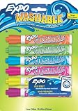 dry erase markers:Expo Washable Bullet Tip Dry Erase Markers, 6 Colored Markers
