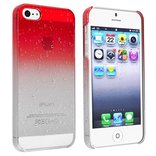 eForCity Clear Red Waterdrop Raindrop Hard Case Compatible with Apple® iPhone® 5 eForCity Clear Red Waterdrop Raindrop Hard Case Compatible with Apple® iPhone® 5