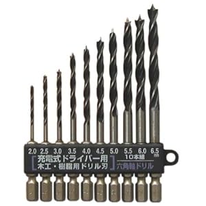 【クリックで詳細表示】RELIF 木工 樹脂用ドリル刃10本組