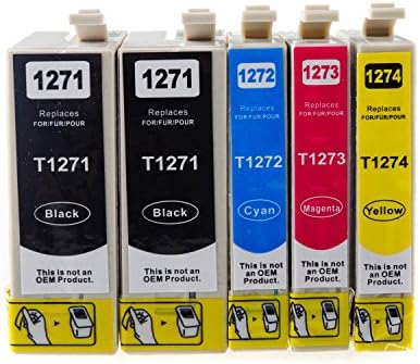 SPEED Compatible Ink Cartridge Replacement for Epson T127 (2xBlack, 1xCyan, 1xMagenta, 1xYellow, 5-Pack)
