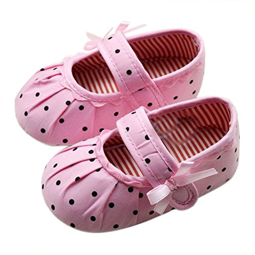 Urparcel Baby Girls Loafer Flats Shoes Polka Dot Soft Sole Crib Shoes Prewalker