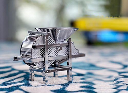 PEESG 3D Assembly Metal Modle Puzzles Works Arts Including Tools Antique Agricultural Blower (Silver)