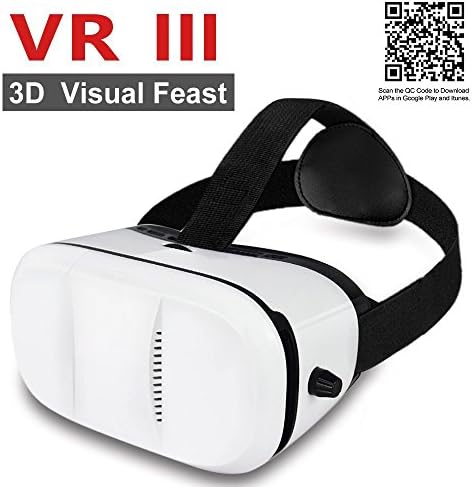 JGmax VR Box 3.0 Headset, 3D VR Virtual Reality Glasses Compact Design for iOS iPhone 6 6S Plus &amp; Android Samsung Smartphones within 4.0-6.0 inches