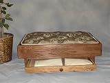 Luxury Dog Bed - Oak Chestnut Mini Platform Dog Bed (Complete Set) Includes - Bed, Mattress, Mattress Cover & Sheet. 13"h X 21"w X 27"d Made in USA