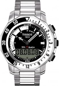 Tissot Men's T0264201105100 Sea Touch Quartz Chronograph Touch Screen Black Dial Watch