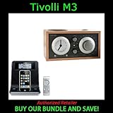 Tivoli Audio Model Three AM/FM Clock Radio, Cherry/Metallic Taupe With Philips wOOx Dock and Remote for iPhone/iPod Tivoli Audio Model Three AM/FM Clock Radio, Cherry/Metallic Taupe With Philips wOOx Dock and Remote for iPhone/iPod