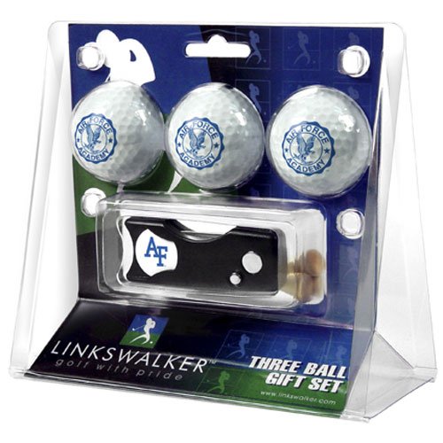 Air Force Falcons Ncaa 3 Golf Ball Gift Pack W/ Spring Action Divot Tool