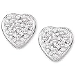 14K White Gold Diamond Heart Earrings - 0.10 Ct.
