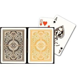 KEM Arrow Black and Gold Poker Size Standard Index Playing Cards by KEM