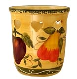 KITCHEN UTENSIL HOLDER, TUSCANY GRAPE FRUIT DECOR