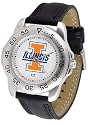 Illinois Fighting Illini Leather Sports Watch