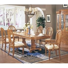 Double Pedestal Rectangular Table With Cut Corners