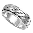 Sterling Silver Ring - Spinner - 8mm Band Width - Sizes: 8-13