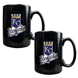 Kansas City Royals MLB 2pc Black Ceramic Mug Set - Primary Logo by Great American Products