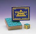Triangle snooker / pool / billiards chalk - box of 12 light green