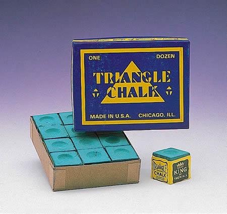 Triangle snooker / pool / billiards chalk - box of 12 light green
