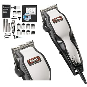 Wahl Chrome Pro Mains Hair Clipper Set & Instructional DVD