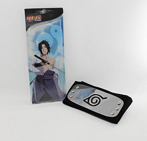 Generic Ninja Headband Konoha Village Ninja Shinobi Naruto Cosplay Headband / Forehead Protector (Black3 98cm)