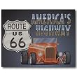 Nostalgic Route 66 Tin Sign : Roadster