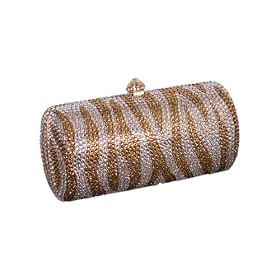 Jeweled Evening Bag with Clear and Light Topaz Swarovski Crystals
